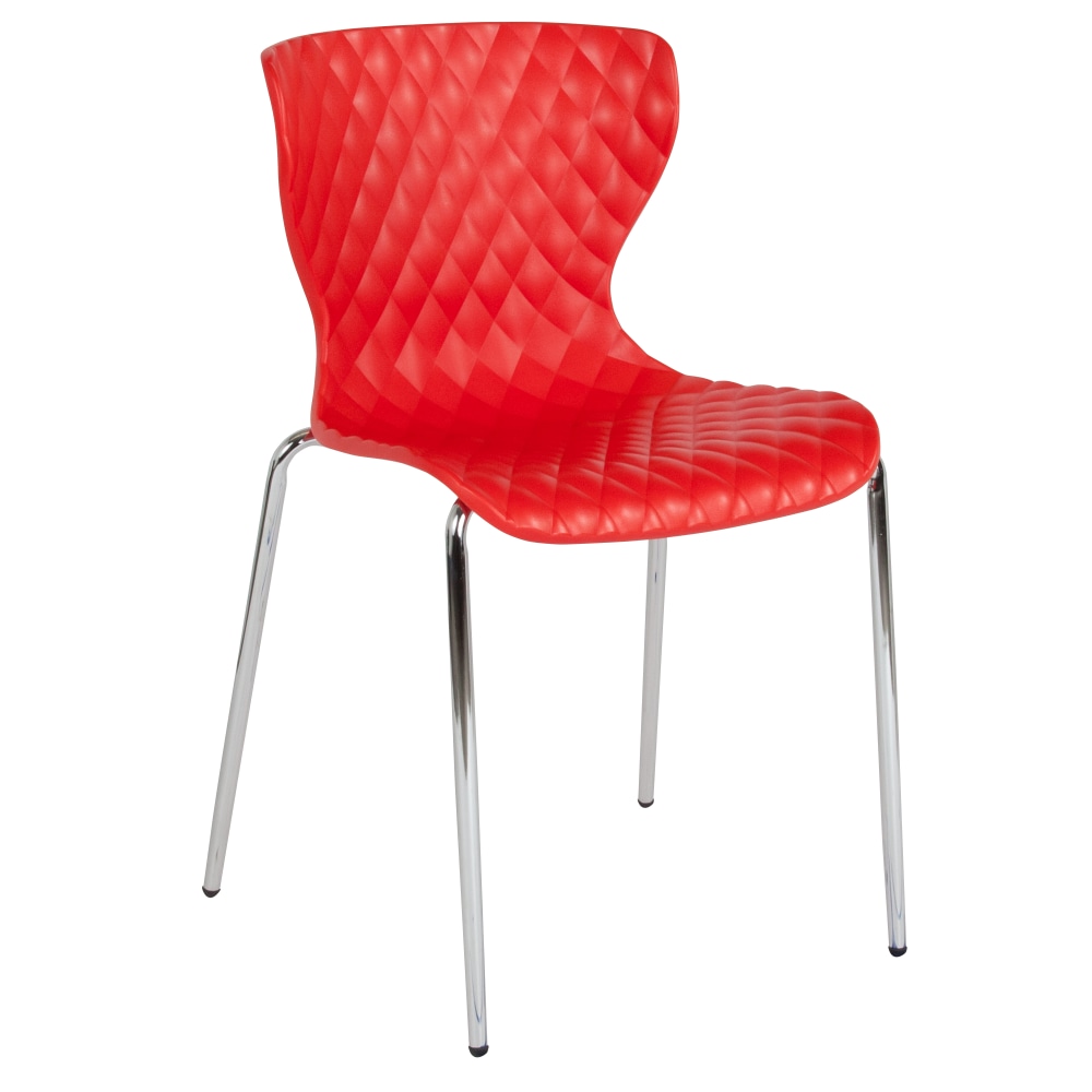 Flash Furniture Lowell Contemporary Design Plastic Stack Chair, Red MPN:LF707CRED