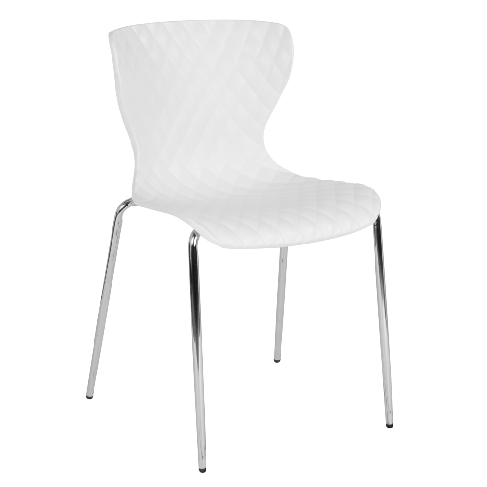 Flash Furniture Lowell Contemporary Design Plastic Stack Chair, White MPN:LF707CWH
