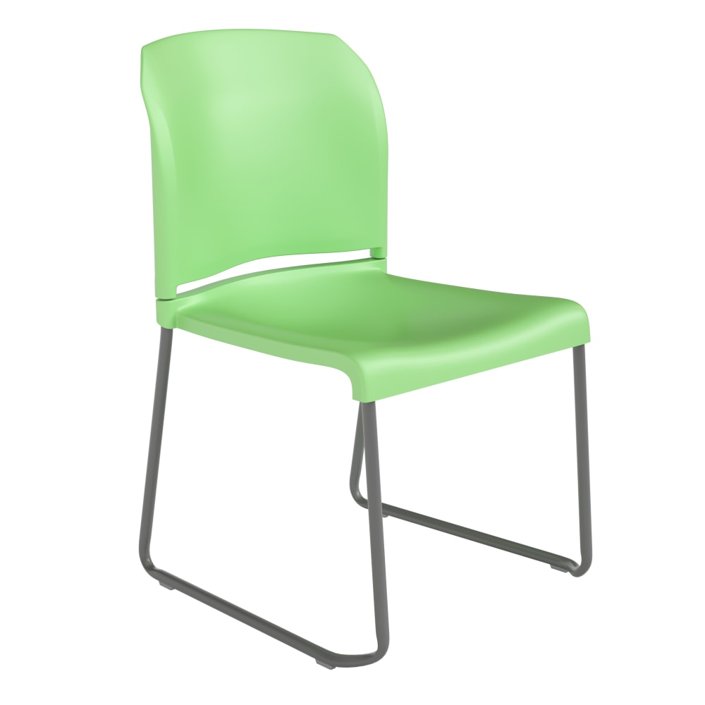 Flash Furniture HERCULES Series Full-Back Contoured Stacking Chair With Sled Base, Green MPN:RUT238AGN