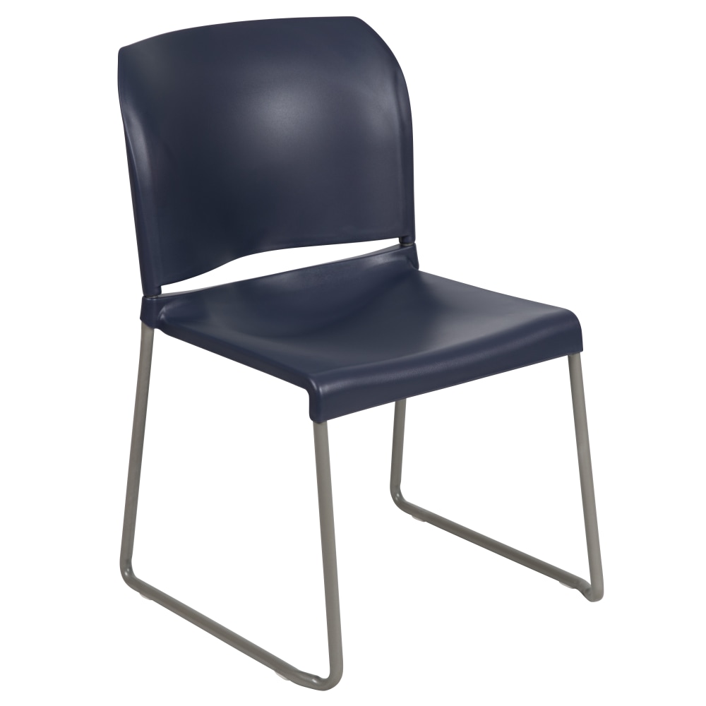 Flash Furniture HERCULES Series Full-Back Contoured Stacking Chair With Sled Base, Navy MPN:RUT238ANY