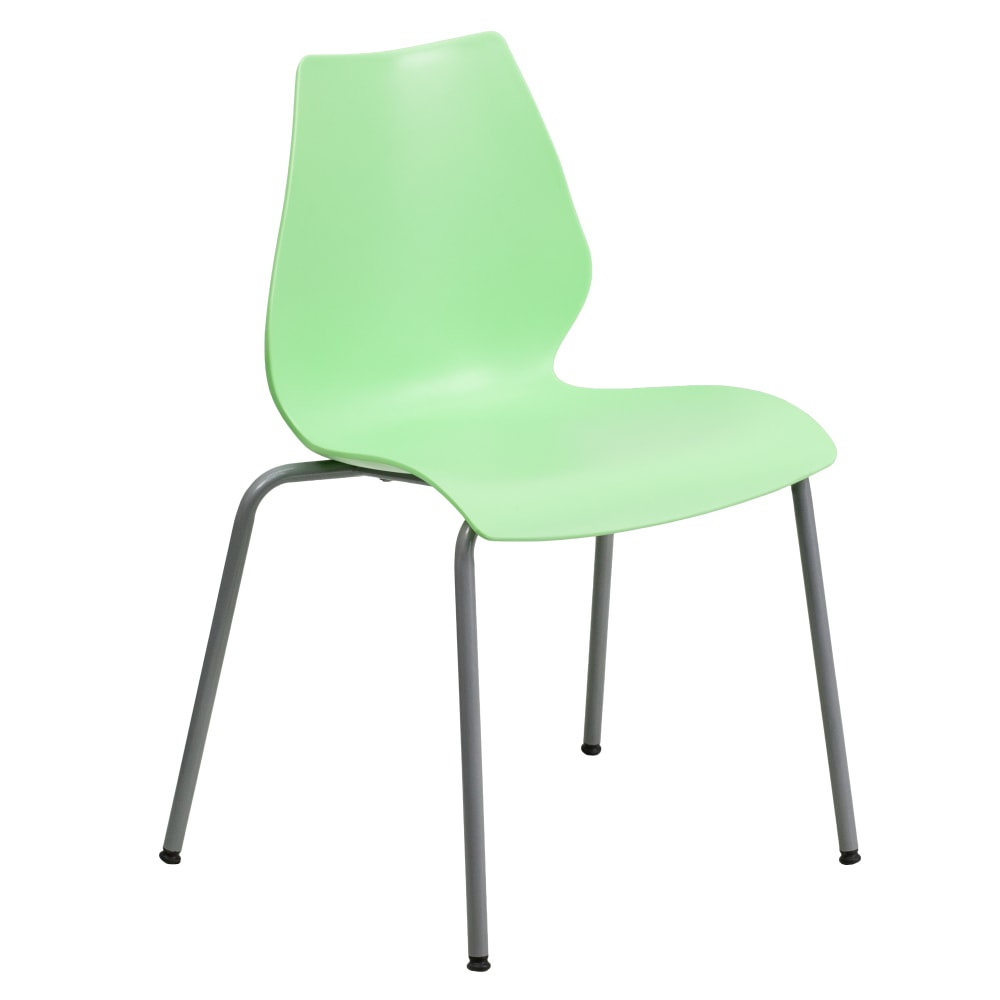 Flash Furniture HERCULES Series 770 lb. Capacity Stack Chair with Lumbar Support and Silver Frame, Green MPN:RUT288GRN