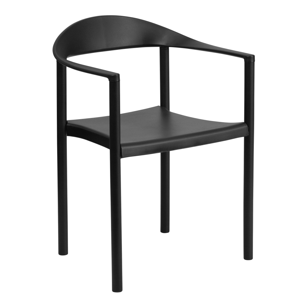 Flash Furniture HERCULES Series 1000 lb. Capacity Plastic Cafe Stack Chair, Black MPN:RUT418BK