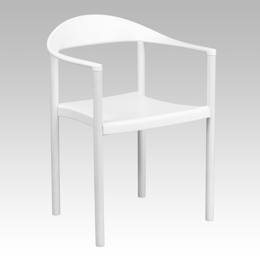 Flash Furniture HERCULES Series 1000 lb. Capacity Plastic Cafe Stack Chair, White MPN:RUT418WH