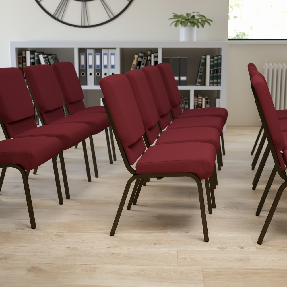 Flash Furniture HERCULES Series Stacking Church Chair, Burgundy/Goldvein MPN:XCH60096BY