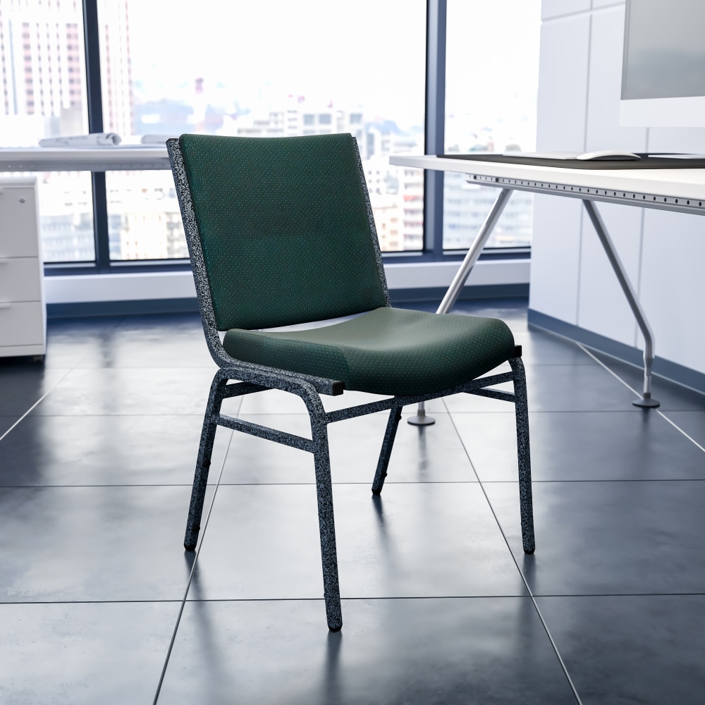 Flash Furniture HERCULES Series Stack Accent Chair, Green Patterned Fabric/Silvervein Frame MPN:XU60153GN