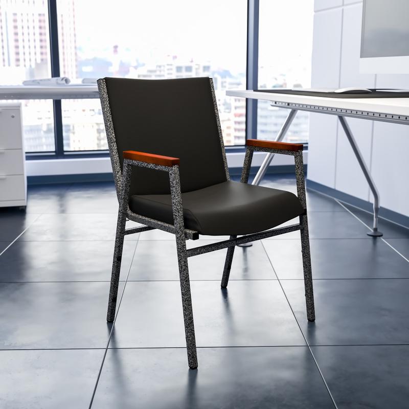 Flash Furniture HERCULES Series Heavy-Duty Stack Chair With Arms, Black MPN:XU60154BKVYL