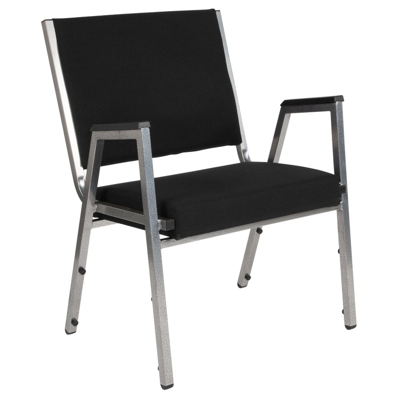 Flash Furniture HERCULES Fabric Bariatric Medical Reception Chair With Antimicrobial Protection, Arm Rests, Black/Silvervein MPN:XU604436701BK