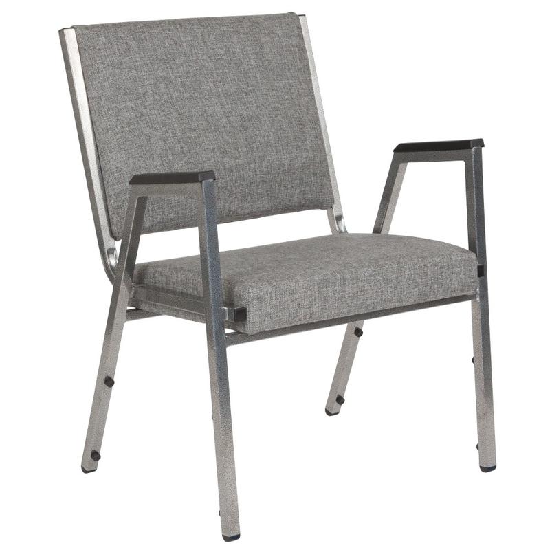 Flash Furniture HERCULES Fabric Bariatric Medical Reception Chair With Antimicrobial Protection, Arm Rests, Gray/Silvervein MPN:XU604436701GY