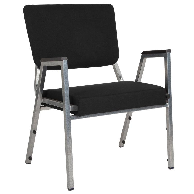 Flash Furniture HERCULES Bariatric Medical Reception Arm Chair With Antimicrobial Protection, Black/Silvervein MPN:XU604436702BK