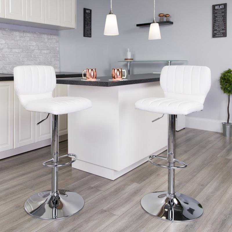 Flash Furniture Contemporary Adjustable Bar Stool, White, CH132330WH MPN:CH132330WH