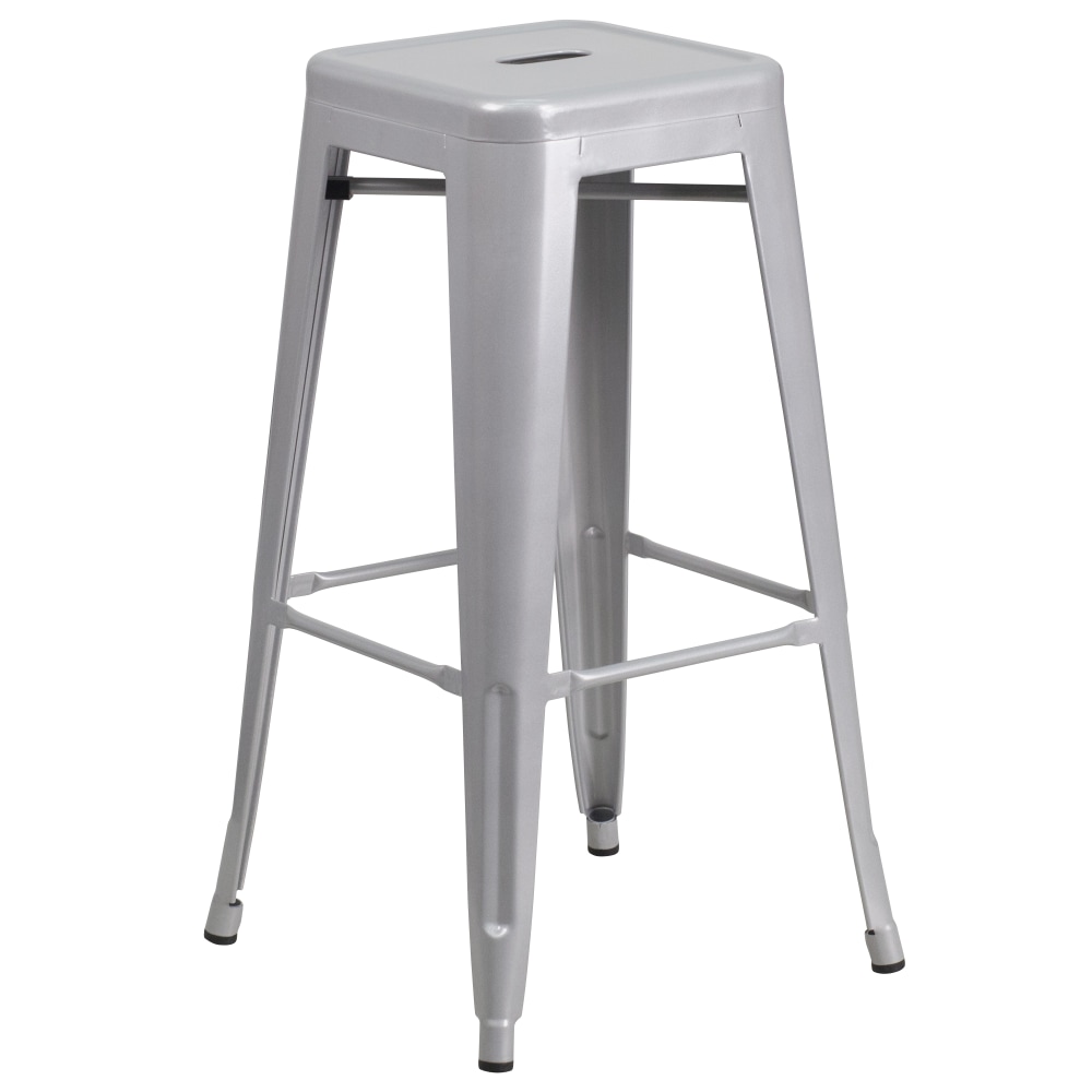 Flash Furniture Commercial Backless Bar Stool, Silver MPN:CH3132030SIL
