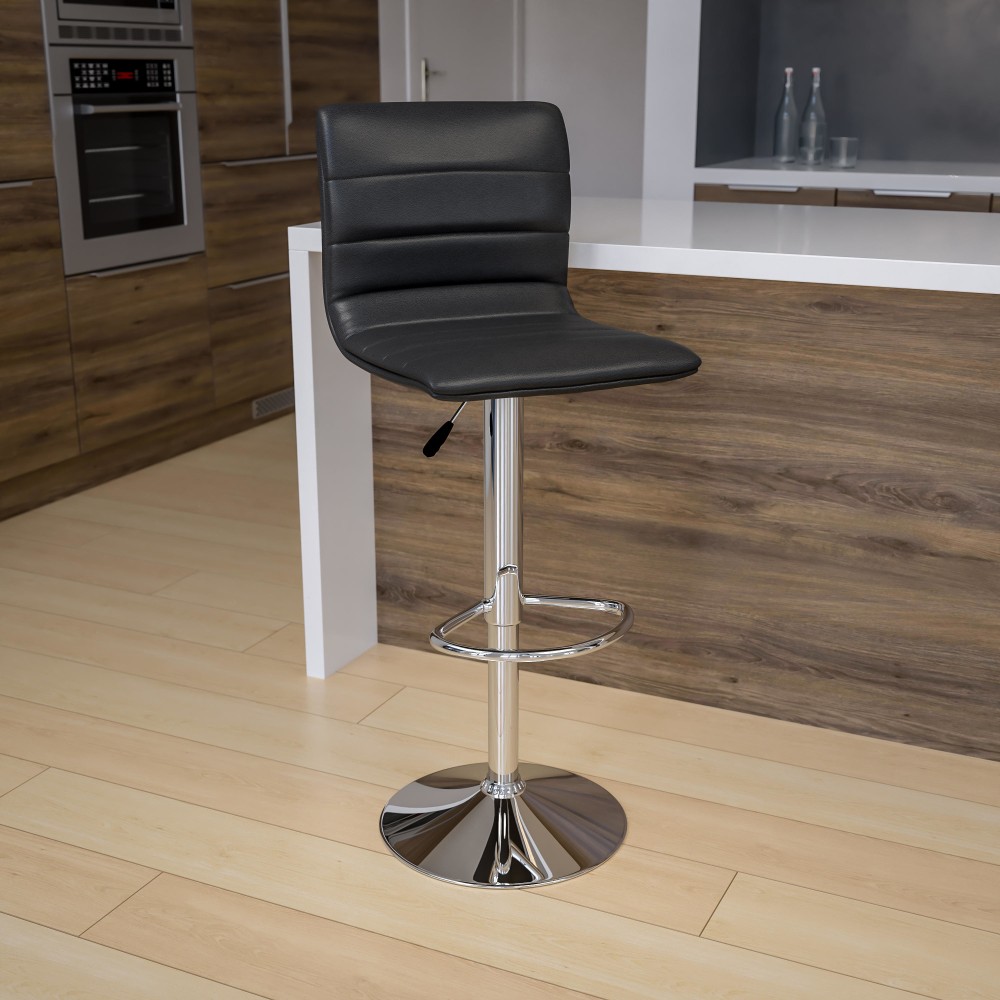 Flash Furniture Contemporary Adjustable Bar Stools, Gray Vinyl/Chrome Frame MPN:CH920231GY