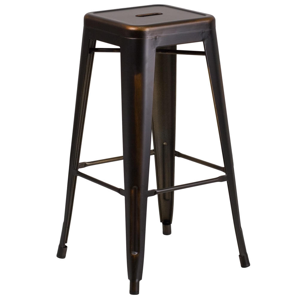 Flash Furniture 30inH Backless Distressed Bar Stool, Copper MPN:ETBT350330COP