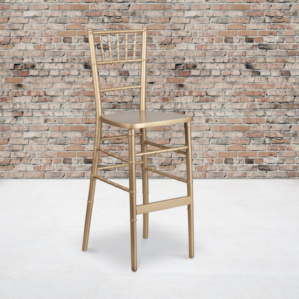 Flash Furniture HERCULES Series Wood Chiavari Bar Stool With Back, Gold MPN:XACHBARGO