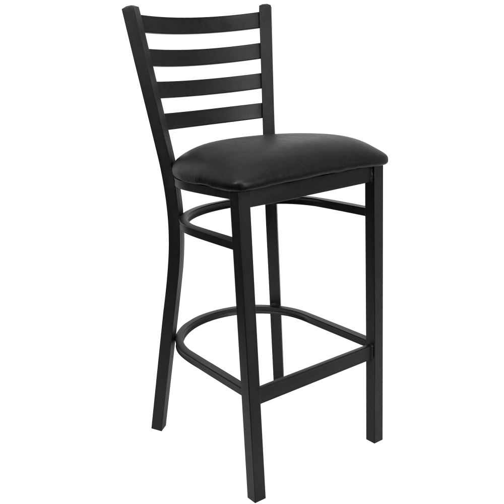 Flash Furniture HERCULES Ladder Back Restaurant Bar Stool, Black MPN:XU-DG697BLAD-BAR-BLKV-GG