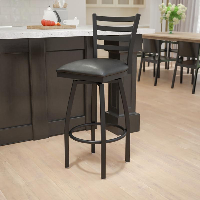Flash Furniture Swivel Bar Stool, Black MPN:XU6F8BLDSWVBKV