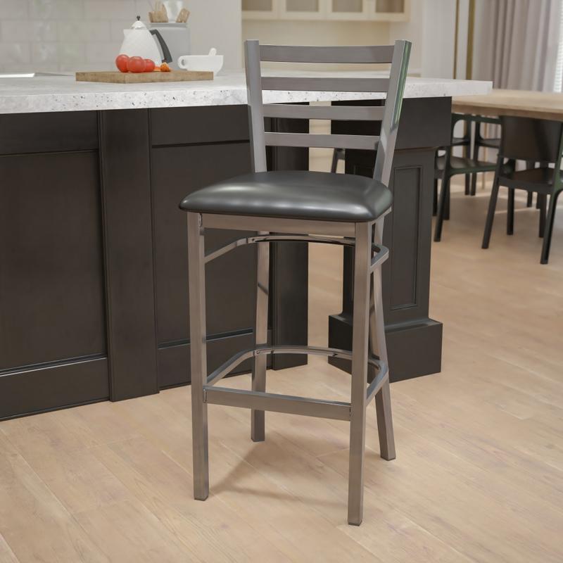 Flash Furniture Ladder-Back Restaurant Bar Stool, Black MPN:XUDG697CBARBKV