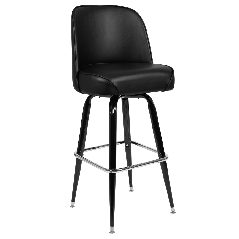 Flash Furniture Swivel Bar Stool With Bucket Seat, Black MPN:XUF125