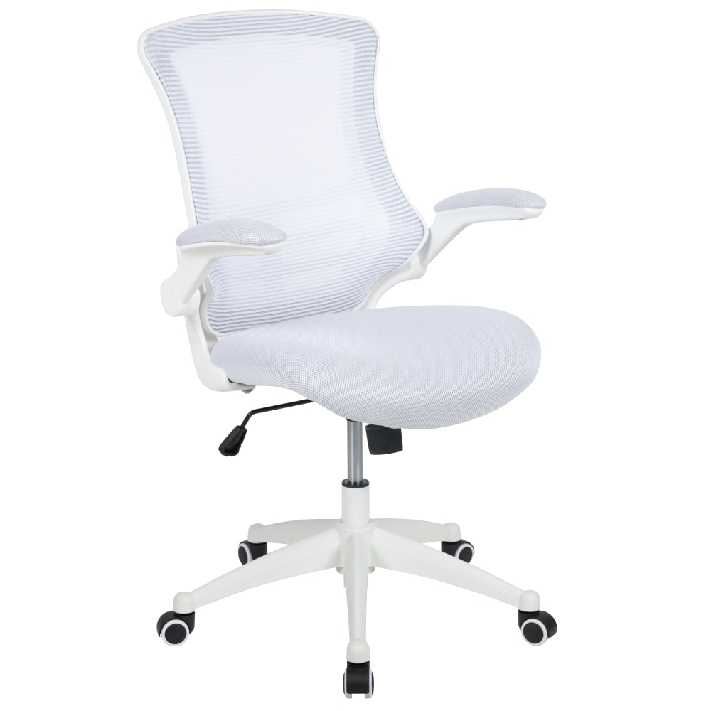 Flash Furniture Mesh Mid-Back Swivel Task Chair With Flip-Up Arms, White MPN:BLX5MWHWH