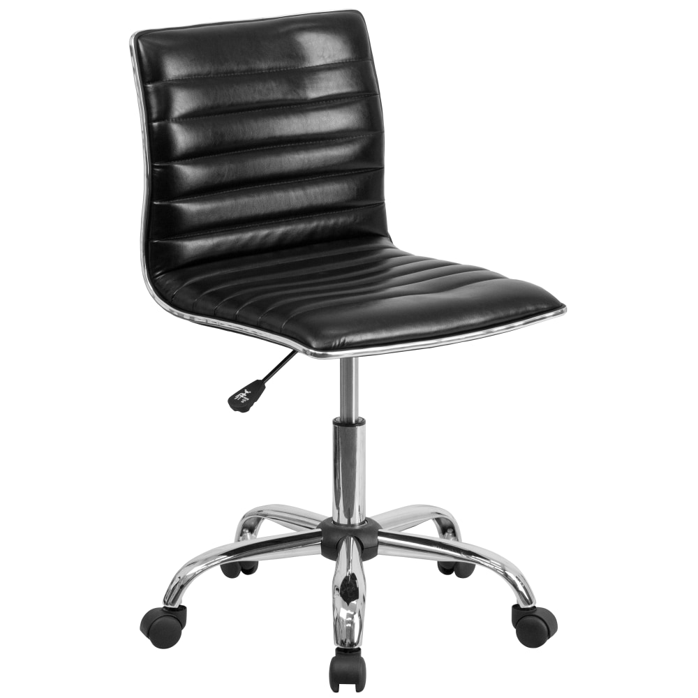 Flash Furniture Vinyl Low-Back Swivel Armless Task Chair, Black/Gray MPN:DS512BBK