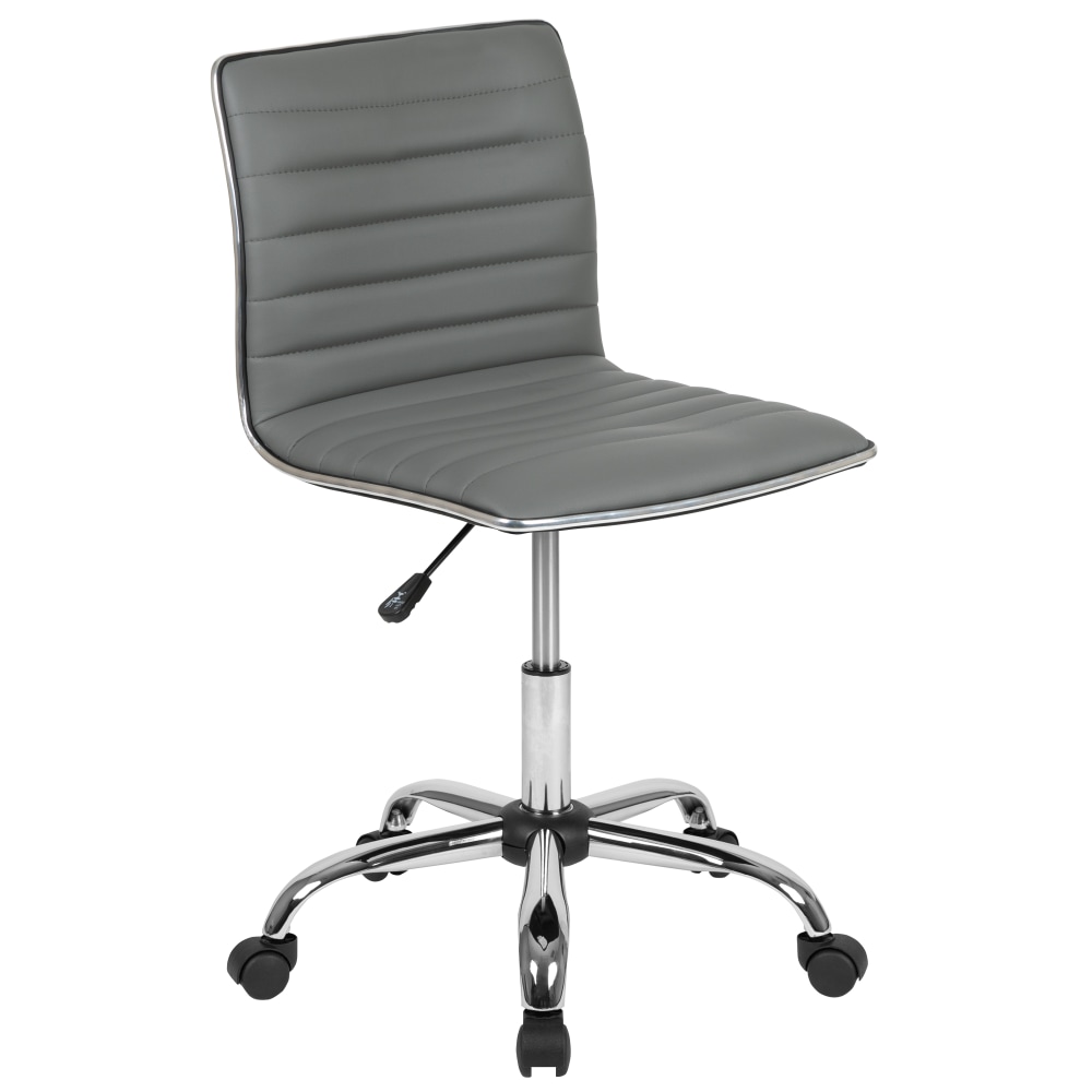 Flash Furniture Vinyl Low-Back Swivel Armless Task Chair, Light Gray/Gray MPN:DS512BLTGY