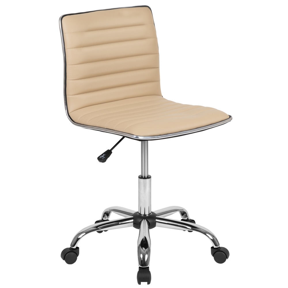 Flash Furniture Vinyl Low-Back Swivel Armless Task Chair, Tan/Gray MPN:DS512BTAN