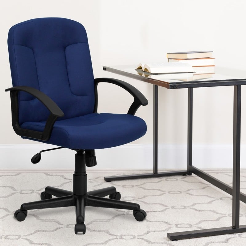 Flash Furniture Fabric Mid-Back Swivel Chair, Navy/Black MPN:GO-ST-6-NVY-GG