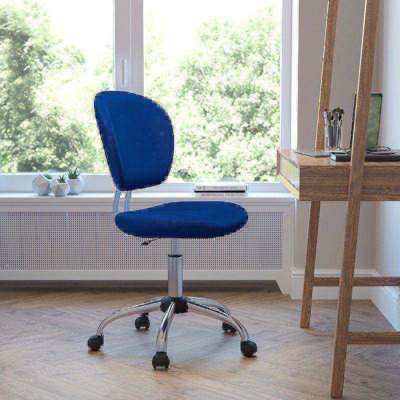 Flash Furniture Mesh Mid-Back Swivel Task Chair, Blue/Silver MPN:H-2376-F-BLUE-GG