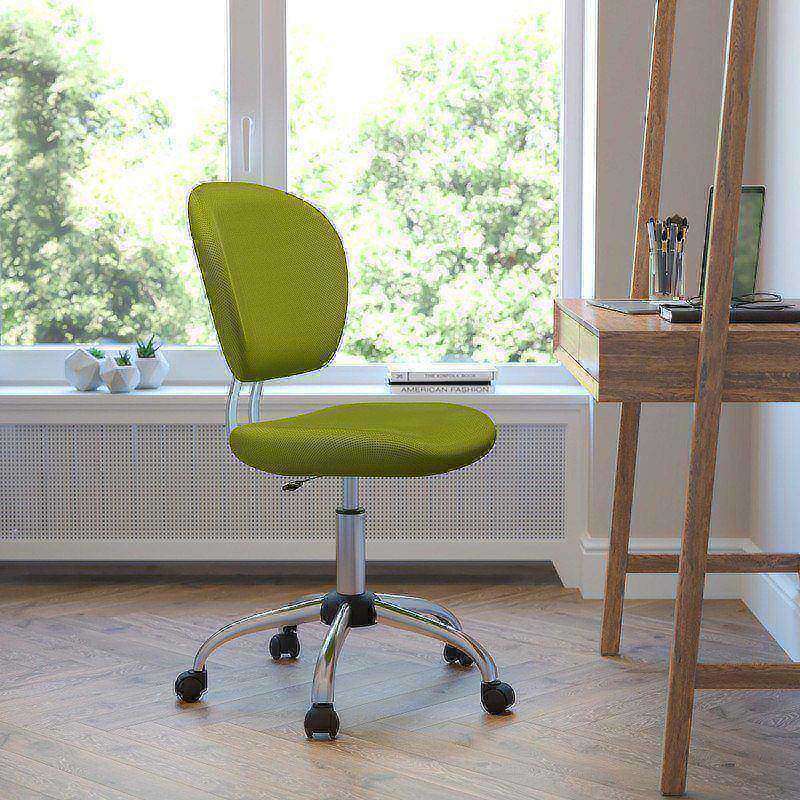 Flash Furniture Mesh Mid-Back Swivel Task Chair, Apple Green/Silver MPN:H-2376-F-GN-GG