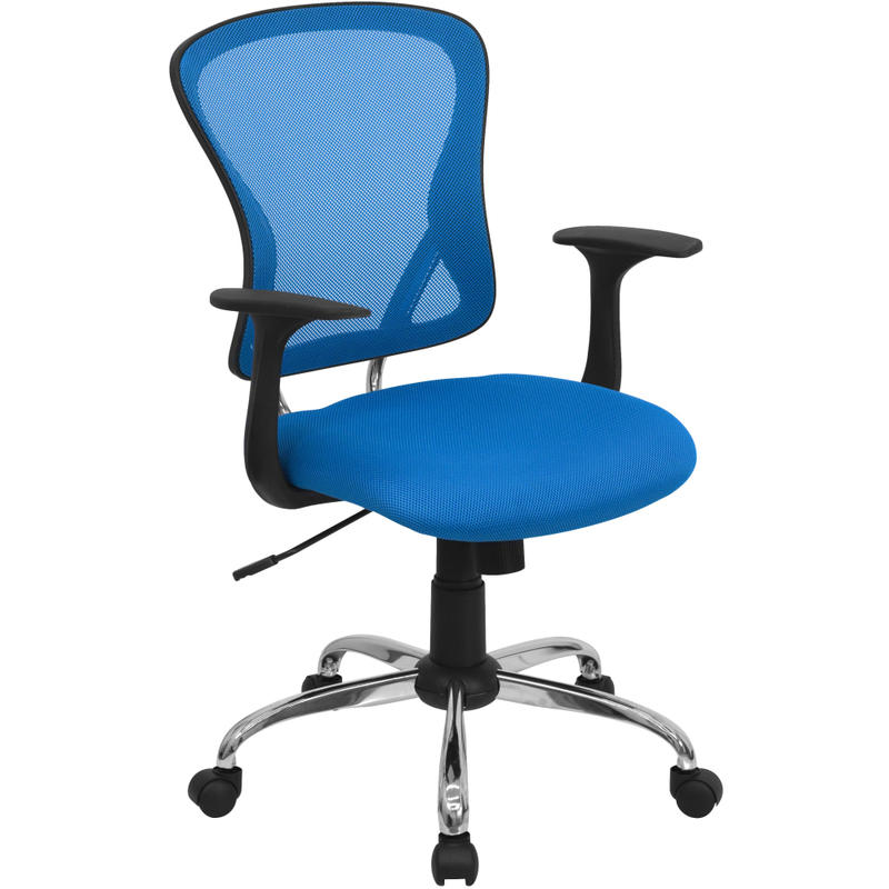 Flash Furniture Mesh Mid-Back Task Chair, Blue/Black/Chrome MPN:H-8369F-BL-GG