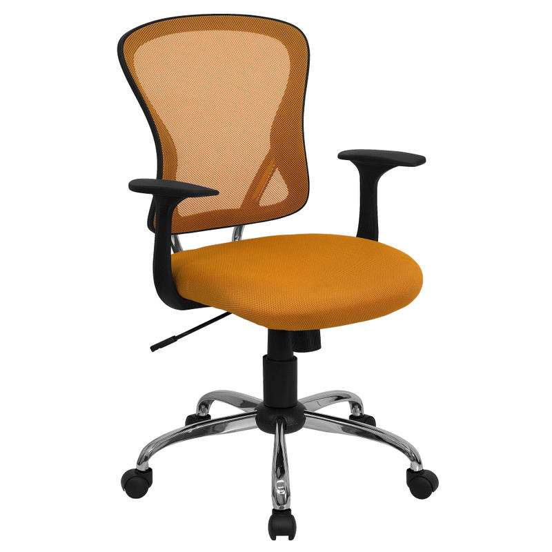 Flash Furniture Mesh Mid-Back Task Chair, Orange/Black/Chrome MPN:H-8369F-ORG-GG