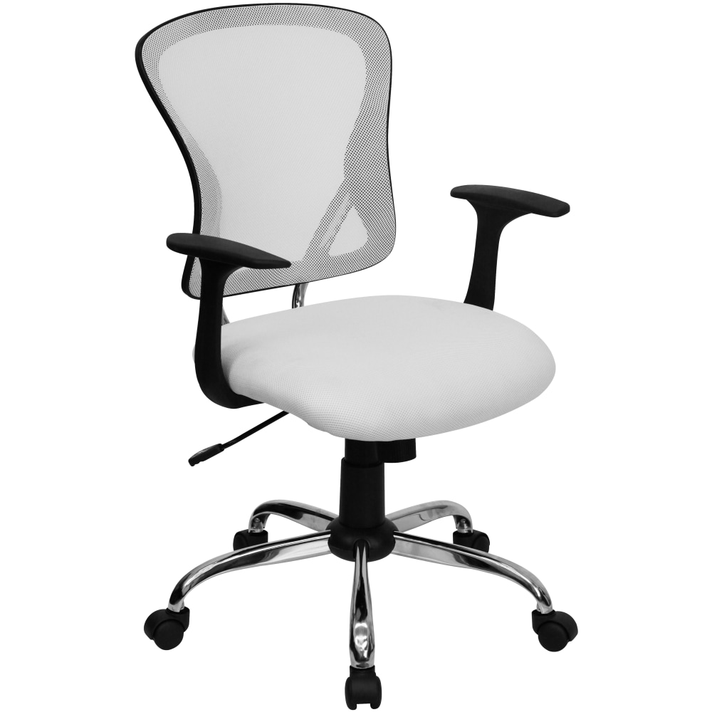 Flash Furniture Mesh Mid-Back Task Chair, White/Black/Chrome MPN:H-8369F-WHT-GG