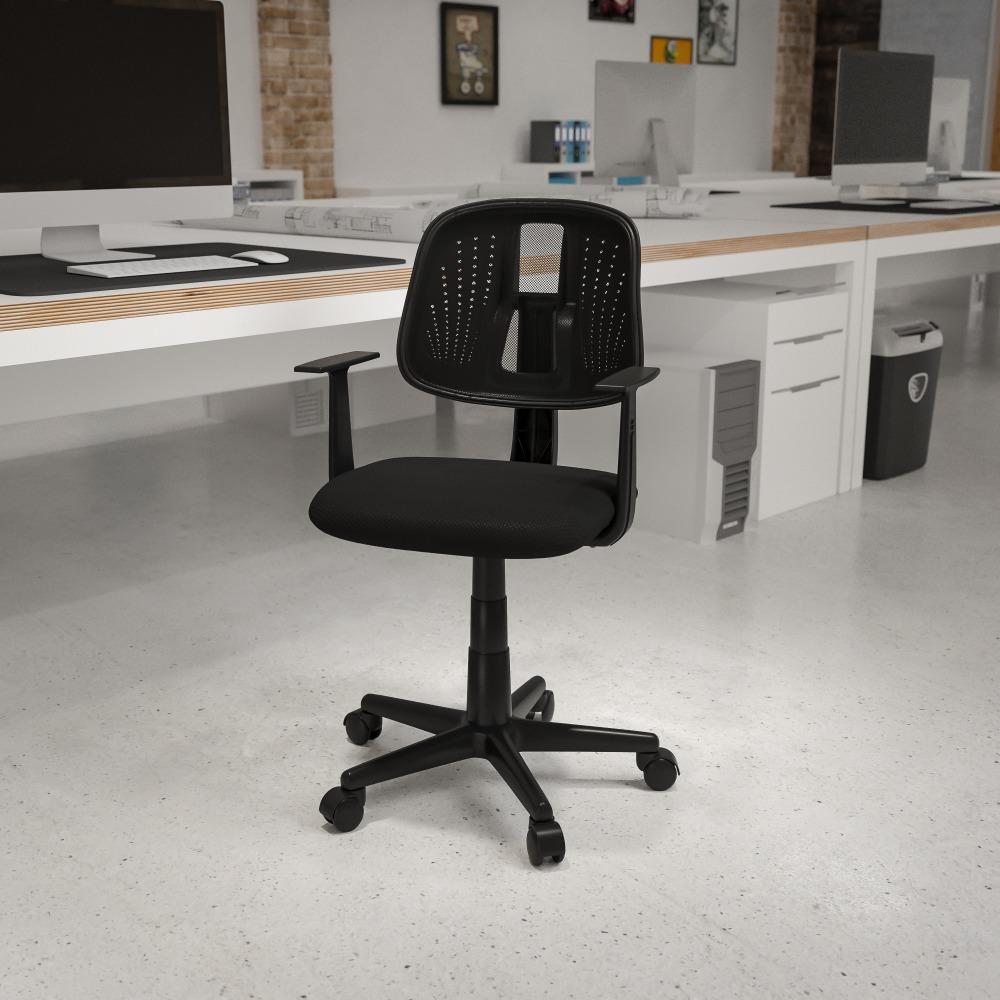Flash Furniture Flash Fundamentals Mesh Low/Mid-Back Task Chair, Black MPN:LF134ABK