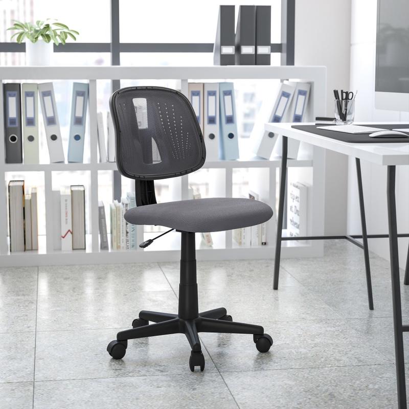 Flash Furniture Flash Fundamentals Mesh Mid-Back Swivel Task Office Chair With Pivot Back, Gray/Black MPN:LF134GY