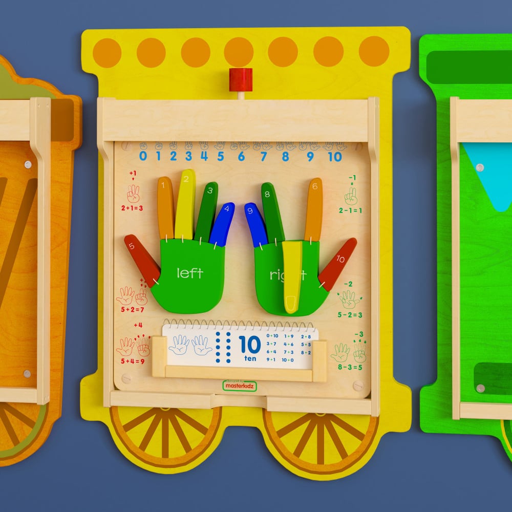 Flash Furniture Bright Beginnings Commercial Grade Wooden Counting STEAM Wall Accessory Board, Beech MPN:MKME09524