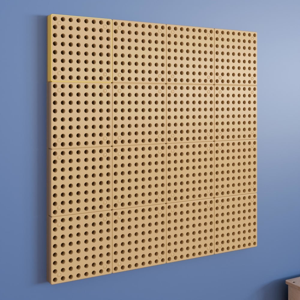 Flash Furniture Bright Beginnings Commercial Multipurpose Modular STEAM Wall Peg System Panel, Natural MPN:MKME10964