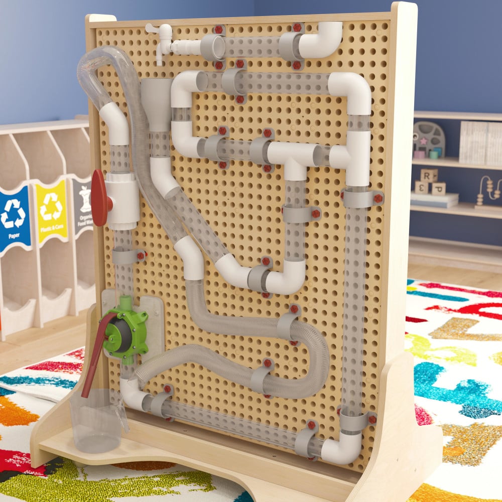 Flash Furniture Bright Beginnings Commercial Grade 80-Piece Pipe Builder Set For Modular STEAM Wall Systems, Multicolor MPN:MKME14788