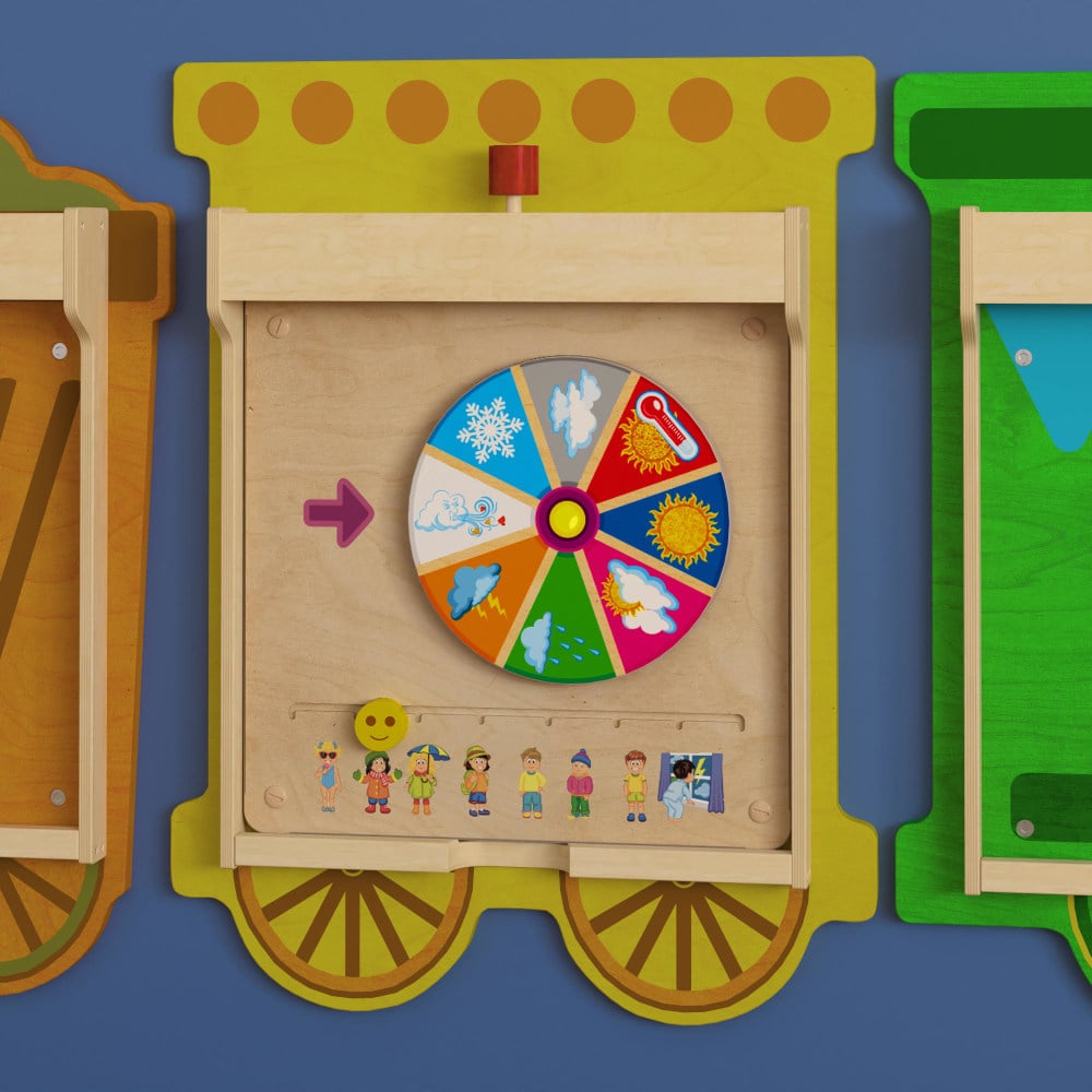 Flash Furniture Bright Beginnings Commercial Grade Weather STEAM Wall Activity Board, Beech MPN:MKME16393