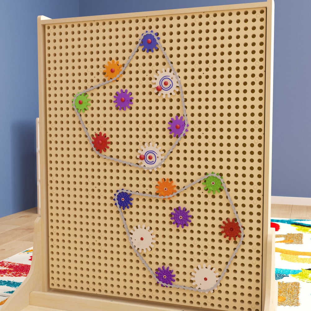 Flash Furniture Bright Beginnings Commercial Grade 79-Piece Chain And Gears Accessory Set For Modular STEAM Wall Systems, Multicolor MPN:MKME24343