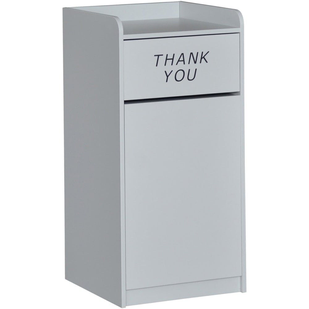 Flash Furniture Rectangular Wood Tray-Top Trash Receptacle, Gray MPN:MTM8520TRAGRY