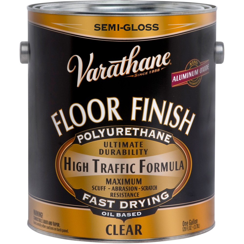 Varathane Floor Finish Polyurethane, 1 Gallon, Clear Semi-Gloss, Pack Of 2 Cans MPN:130131