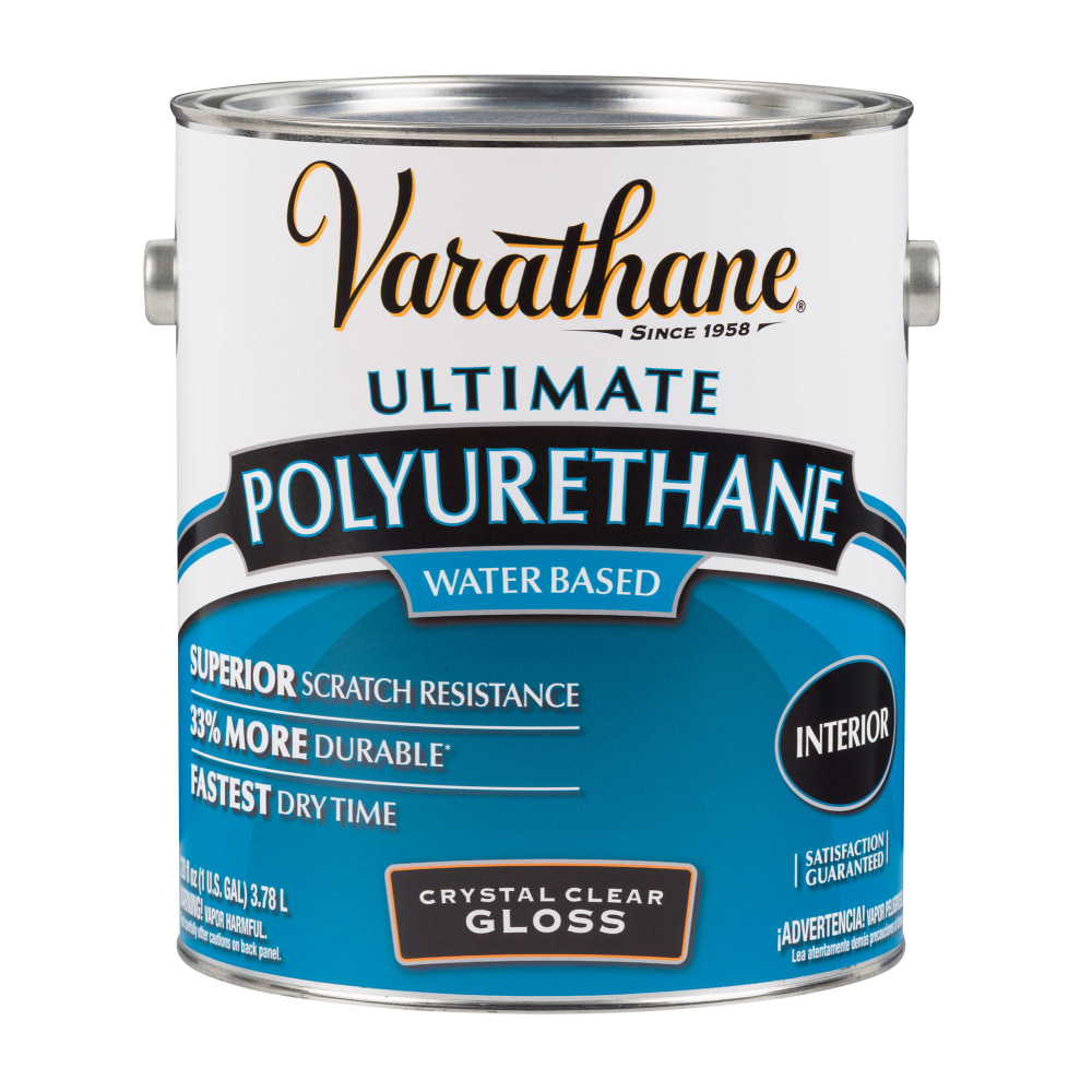 Varathane Ultimate Water-Based Polyurethane, 1 Gallon, Crystal Clear Gloss, Pack Of 2 Cans MPN:200031