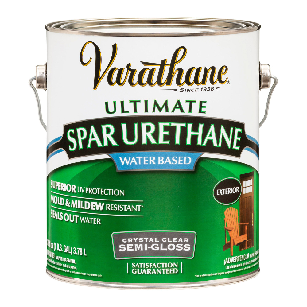 Varathane Ultimate Water-Based Spar Urethane, 1 Gallon, Crystal Clear Semi-Gloss, Pack Of 2 Cans MPN:250131