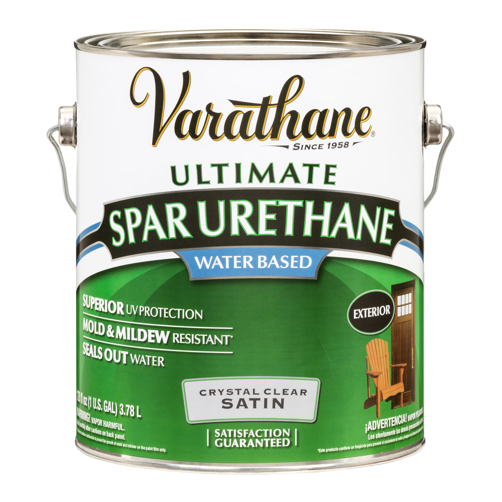 Varathane Ultimate Water-Based Spar Urethane, 1 Gallon, Crystal Clear Satin, Pack Of 2 Cans MPN:250231