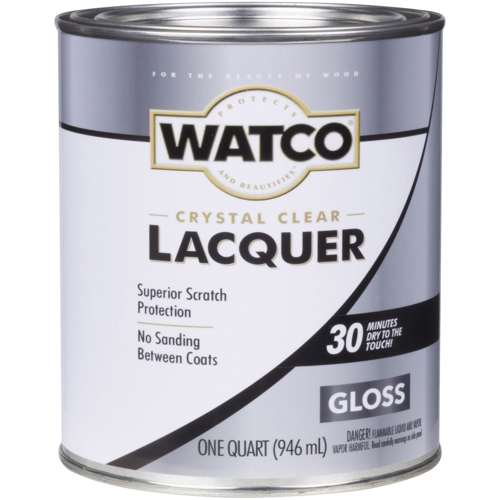 Watco Lacquer Clear Wood Finish, 32 Oz, Gloss, Pack Of 6 Cans MPN:63041