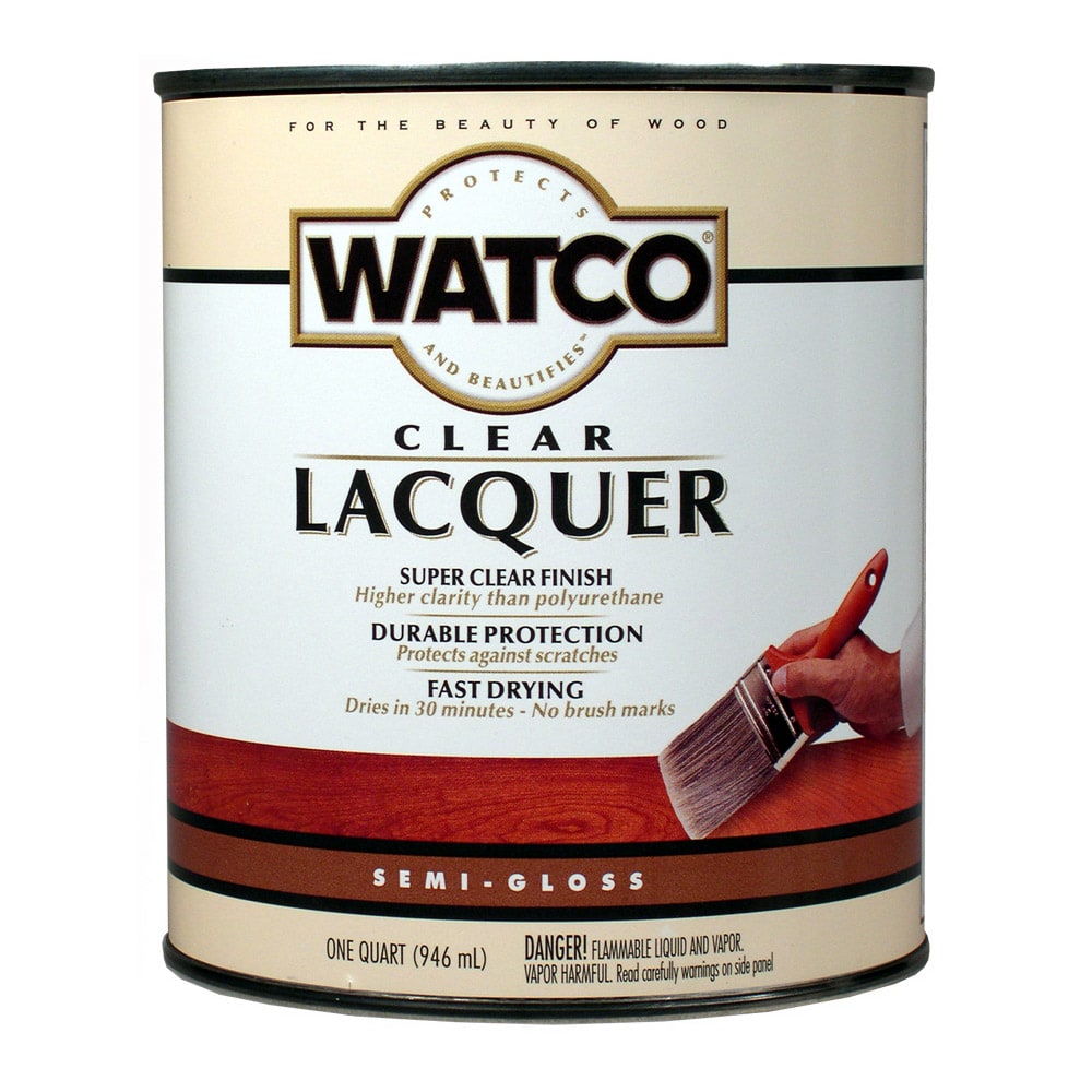 Watco Lacquer Clear Wood Finish, 32 Oz, Semi-Gloss, Pack Of 6 Cans MPN:63141