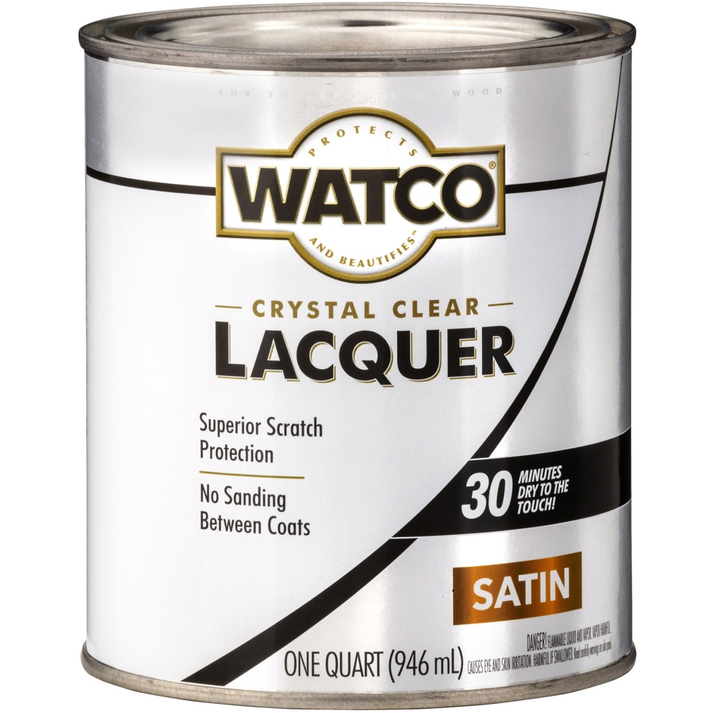 Watco Lacquer Clear Wood Finish, 32 Oz, Satin, Pack Of 6 Cans MPN:63241