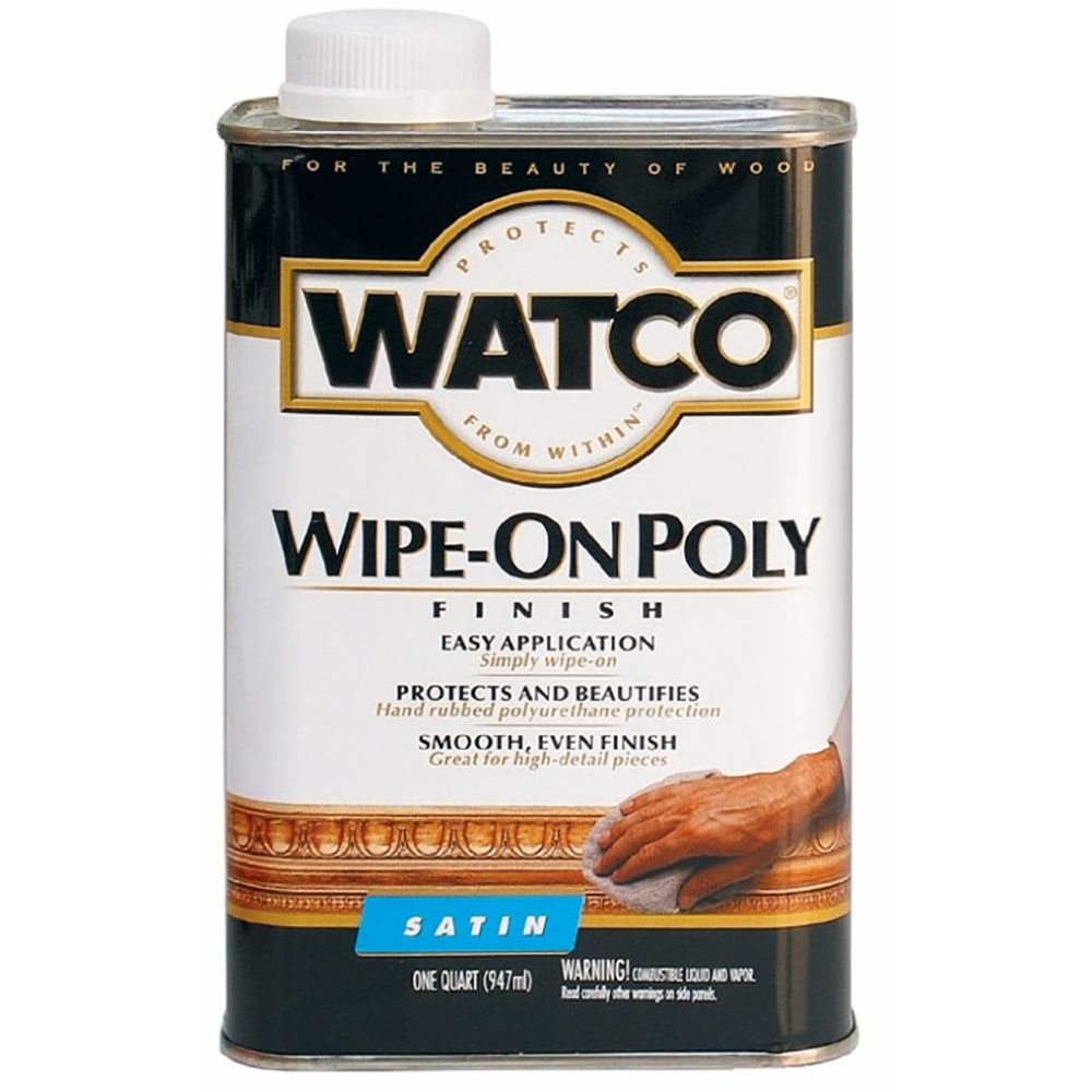 Watco Wipe-On Polyurethane, 32 Oz, Clear Satin, Pack Of 6 Cans MPN:68141