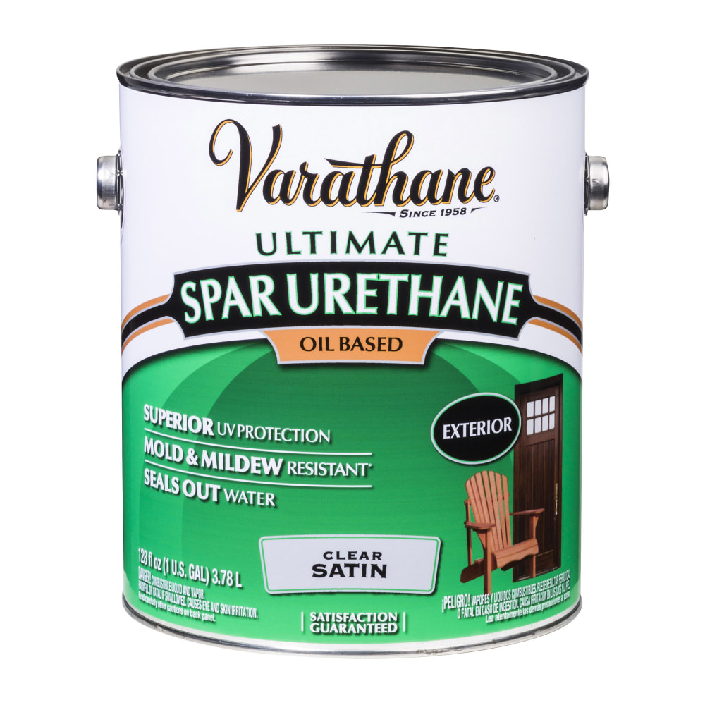Varathane Ultimate Oil-Based Spar Urethane, 350 VOC, 1 Gallon, Clear Satin, Pack Of 2 Cans MPN:9332
