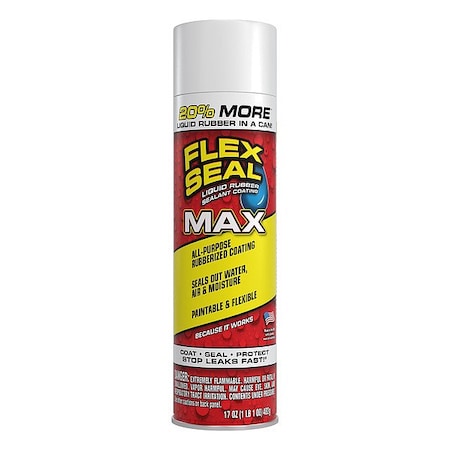 Flex Seal MAX, 17 oz Spray, White MPN:FSMAXWHT24